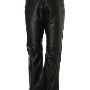 Hugo Buscati 100% Genuine Leather Black Full Length Moto Pants | Size 6
